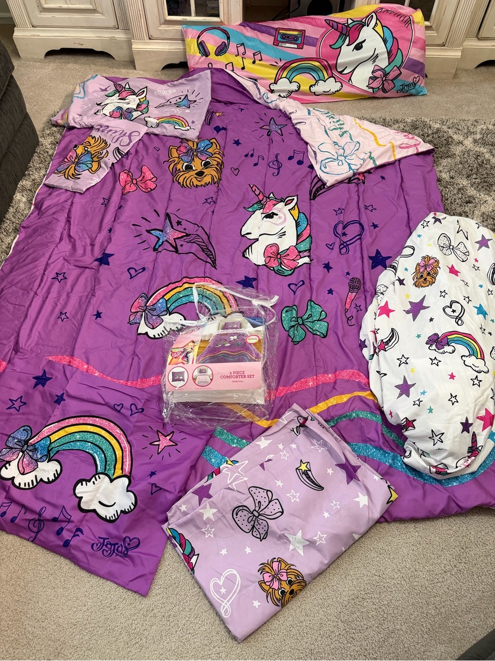 JoJo Siwa Sparkle Shine Twin/Full (72" x 86") Soft Reversible Comforter for Kids